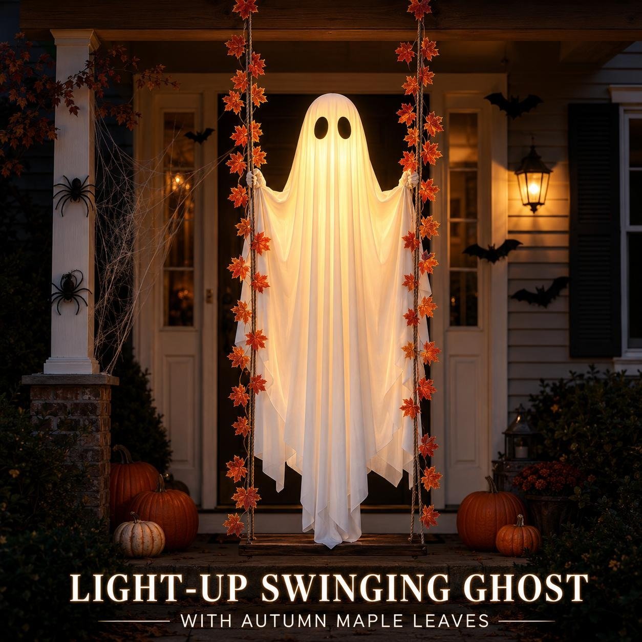 🎃Halloween Early Sale👻 LED Light-Up Swinging Ghost Halloween Decoration