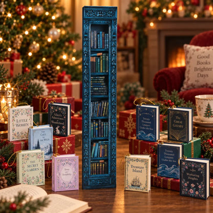 📚 25-Day Christmas Book Advent Calendar with Miniature Book Ornaments