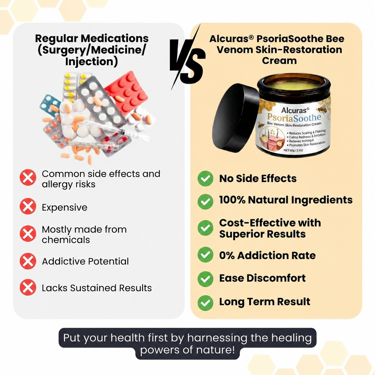 Alcuras® PsoriaSoothe Bee Venom Skin-Restoration Cream