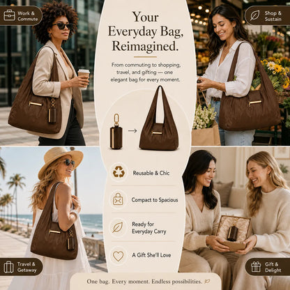 NumerostyTM Varelli Charm Transformable Bag – Stylish Vegan Leather Tote & Keychain Charm