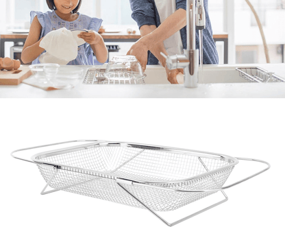 Retractable Stainless Steel Sink Strainer Basket | Multipurpose Quick-Drain Kitchen Colander