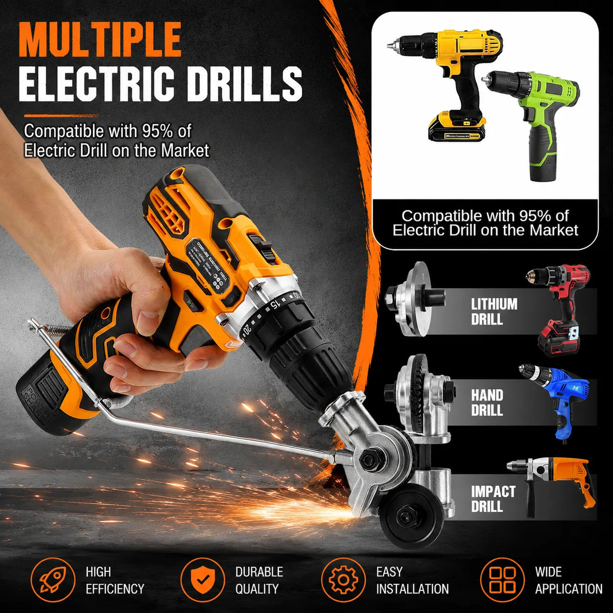 🔩 Metal Shear Drill Attachment