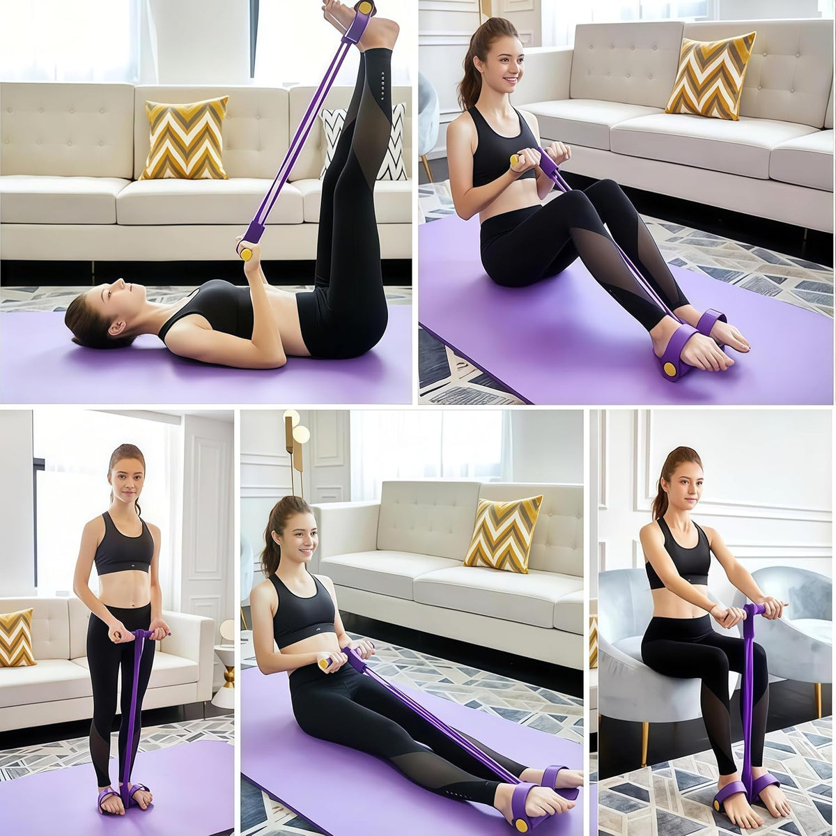 💥 2026 Latest 8-Tube Pedal Resistance Device 💪 Portable Home Workout Fitness Equipment