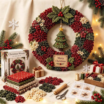 🎉Last Day 50% OFF🎄3D Fabric Poke Christmas Wreath DIY Kit