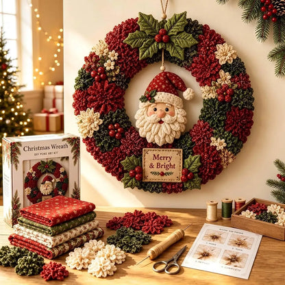 🎉Last Day 50% OFF🎄3D Fabric Poke Christmas Wreath DIY Kit
