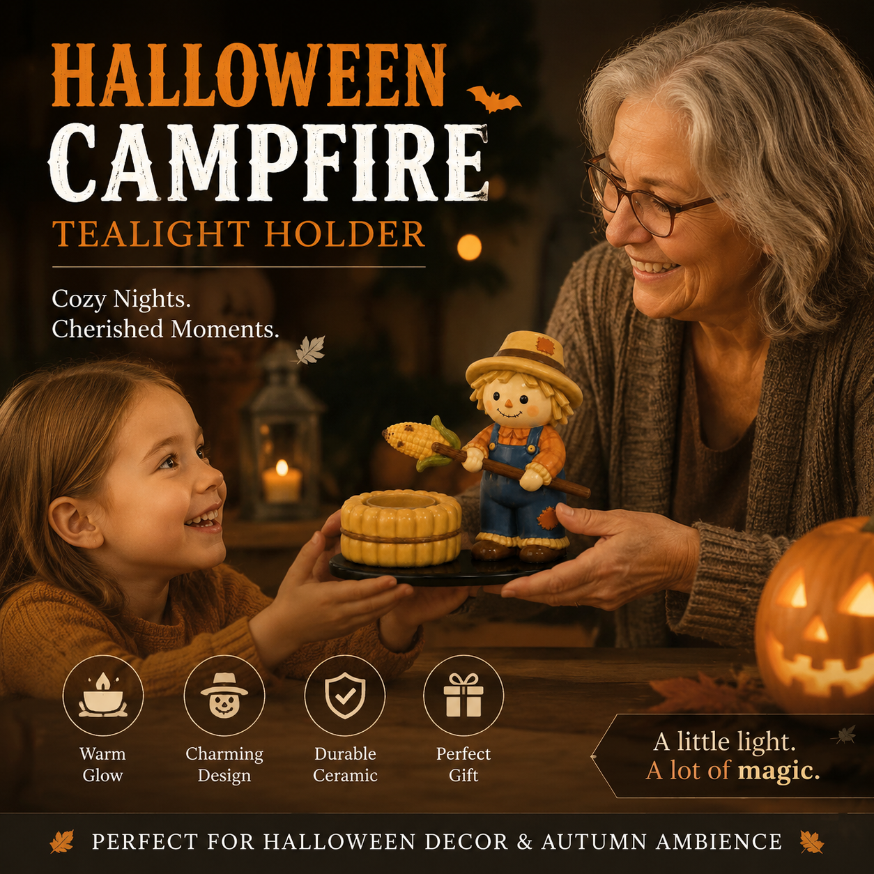 🔥LAST DAY 49% OFF💥Halloween Campfire Tealight Holder