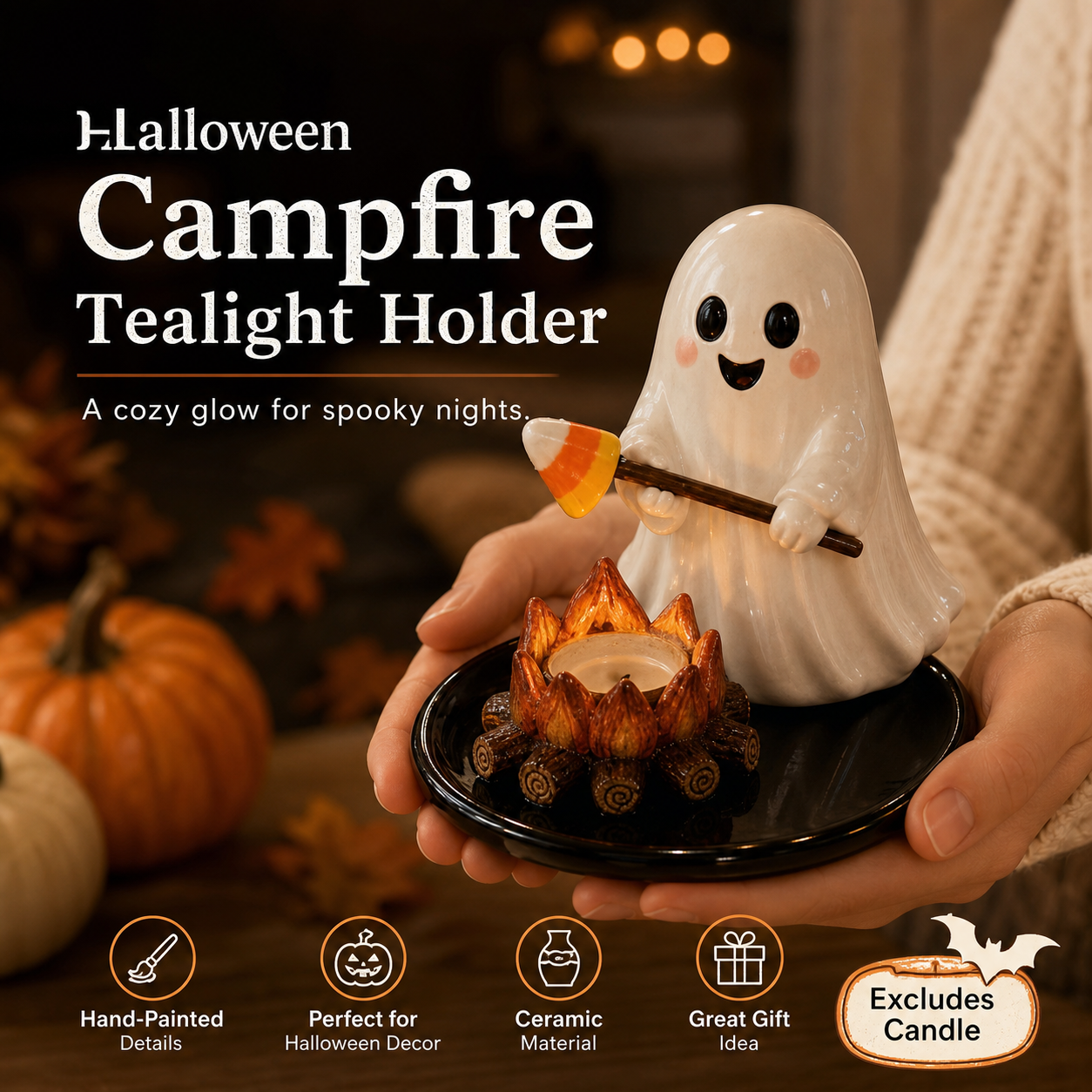 🔥LAST DAY 49% OFF💥Halloween Campfire Tealight Holder