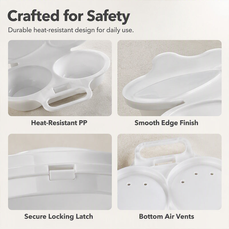 🥳2026 HOT SALE🥳💞50K+ SOLD! 🥗🎁 50% OFF! Microwave Egg Poacher——Dual‑cavity, non‑stick & easy clean. Healthier than frying – stock up & save!