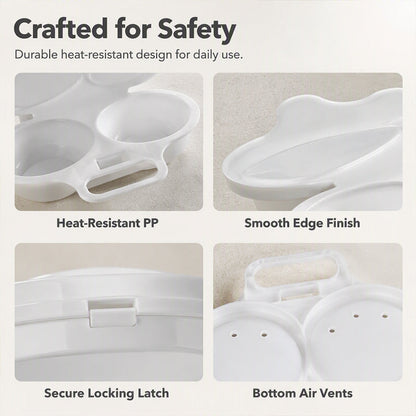 🥳2026 HOT SALE🥳💞50K+ SOLD! 🥗🎁 50% OFF! Microwave Egg Poacher——Dual‑cavity, non‑stick & easy clean. Healthier than frying – stock up & save!