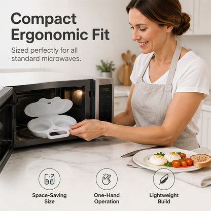 🥳2026 HOT SALE🥳💞50K+ SOLD! 🥗🎁 50% OFF! Microwave Egg Poacher——Dual‑cavity, non‑stick & easy clean. Healthier than frying – stock up & save!