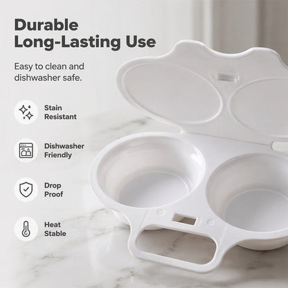 🥳2026 HOT SALE🥳💞50K+ SOLD! 🥗🎁 50% OFF! Microwave Egg Poacher——Dual‑cavity, non‑stick & easy clean. Healthier than frying – stock up & save!